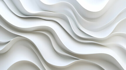 Obraz premium Elegant White Abstract Waves, A Minimalist and Serene Background for Modern Design and Creative Projects, Expressing Simplicity and Sophistication