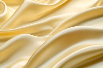 Obraz premium Elegant waves of golden silk, A luxurious abstract background of flowing satin fabric with smooth textures and light reflections, perfect for adding a touch of opulence