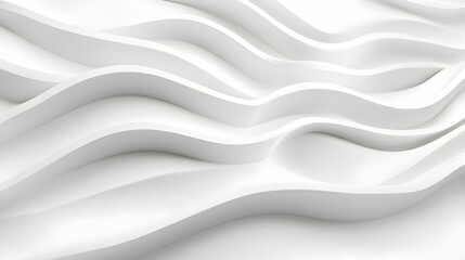 Obraz premium Elegant White Wave Pattern, A Serene and Modern Aesthetic for Creative Backgrounds, Designs, and Visualizations of Gentle, Flowing Forms