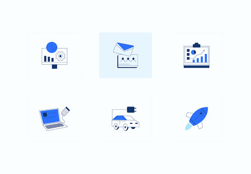 Financial UI Icon Illustration Set