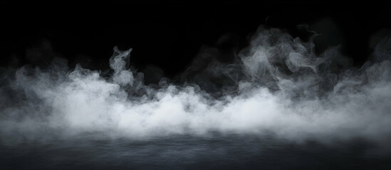 Fototapeta premium Ethereal White Mist on a Dark Surface, A Moody and Atmospheric Abstract Background Image Creating a Mysterious and Dramatic Effect with Soft Light and Shadow Play