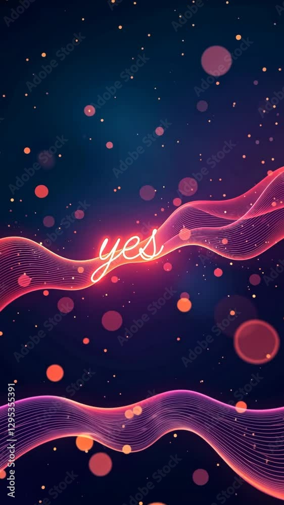 Poster A colorful, glowing wave with the word 