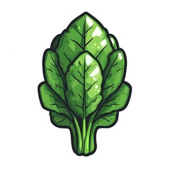 Vibrant Spinach Illustration: Fresh, Green, Healthy Eating