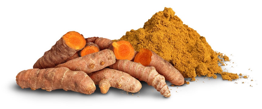 Tumeric Root Spice as curcumin medicinal root and healthy food ingredient as a therapeutic nutritional medicine with antioxidants reducing inflammation.