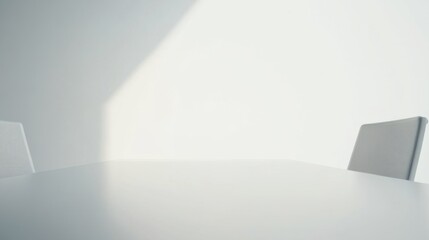 Fototapeta premium Executive departures with an empty conference room table. Featuring leadership change and career transition