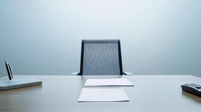 Executive departures with an empty desk and a farewell note. Featuring leadership transition and career shift