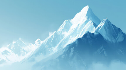 Obraz premium Majestic mountain range with snow capped peaks and clear blue sky