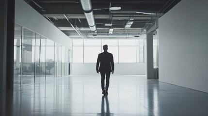 Executive departures with an empty office space. Featuring career shift and leadership change