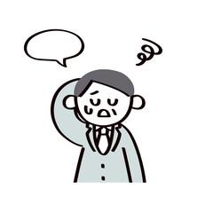 困っているビジネスマンのイラスト