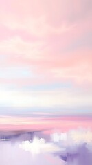 An Abstract Landscape, Created Using Oil On Canvas, Portraying A Dreamlike Scene With Soft, Blurry Lines And Pastel Hues Of Pink, Purple, And Blue, With A Focus On Creating A Serene .