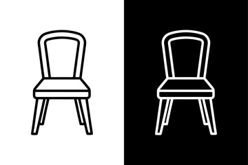 Modern Dining Chair Vector Simple & Elegant Outline