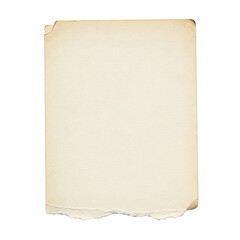 old paper isolated on white,  transparent PNG, isolated, cut-out