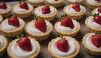 mini strawberry and cream tarts