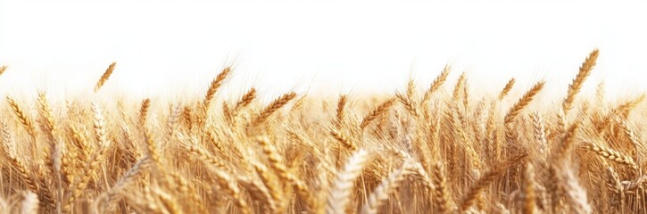 Fototapeta premium Golden Wheat Field Against White Background (2)