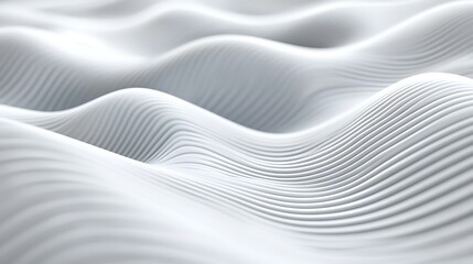 Obraz premium Abstract white wavy surface pattern with lines and gentle curves