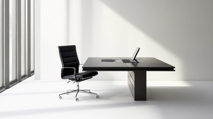 Executive departures with an office desk cleared of items. Featuring leadership change and career transition