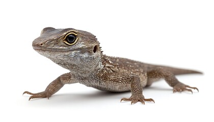 Naklejka premium A Lizard Is Shown In Front Of A White Background