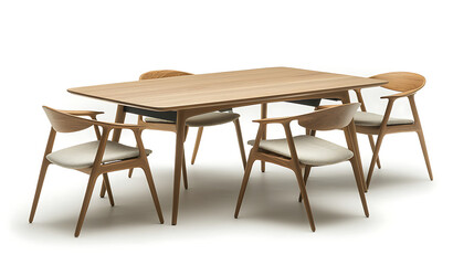 Fototapeta premium A wooden table with four chairs around it