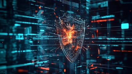 Cybersecurity Shield: Digital Fortress Under Attack