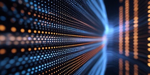 Obraz premium Digital art backgrounds are suitable for technology, science, and networking. and connecting devices for a complete future network Used for learning and furthering other work.