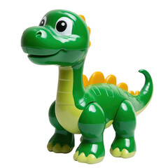 green dinosaur toy isolated on white or transparent background 