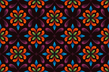 Colorful Batik Seamless Pattern
