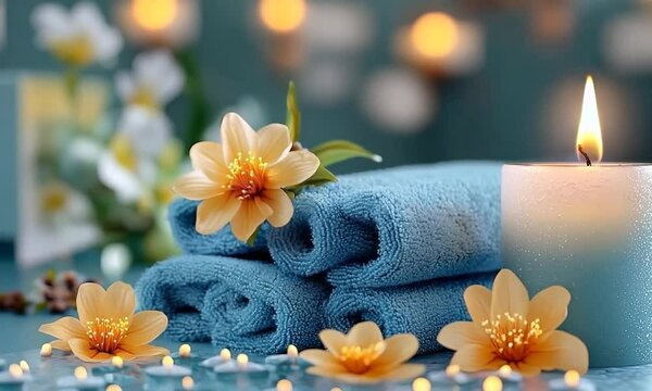 Relaxing Spa Themed Reward Program with Glowing Candles and Serene Visuals