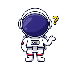 Fototapeta premium Confused Astronaut with Question Mark