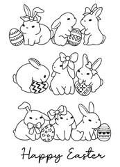 Bunny easter background illustration easter funny bunny vector background wallpaper