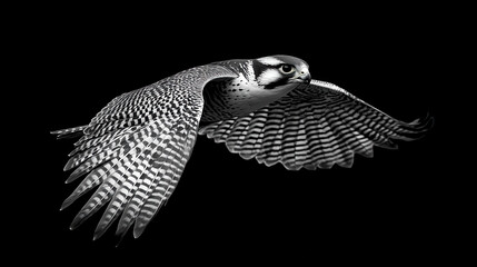 A lone falcon diving at high speed, captured in a dynamic action shot