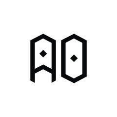 AO monogram logo design letter text name symbol monochrome logotype alphabet character simple logo