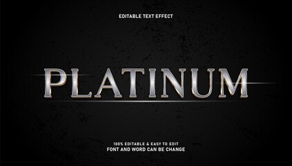 Platinum text effect with an elegant, editable style
