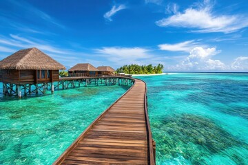 Obraz premium Path Through Maldives' Tropical Paradise