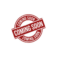 Modern Coming Soon Stamp and Seal Design with Bold Typography and Elegant Style.