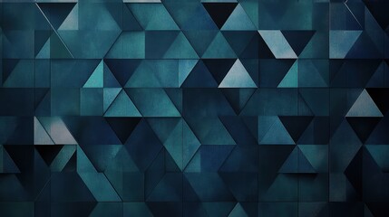 Fototapeta premium Dark teal and navy blue geometric pattern, deep cool tones with metallic reflections for a sleek, modern look.