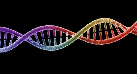 Colorful DNA Strand Illustration