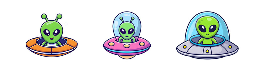 Cute Alien in UFO