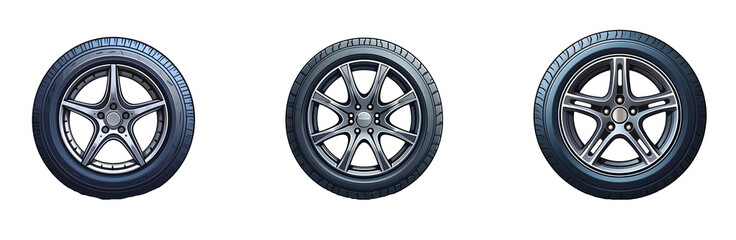 Stylish Car Wheel Illustration