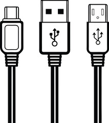 Vector Illustration of Different USB Connectors