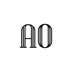 AO monogram logo design letter text name symbol monochrome logotype alphabet character simple logo