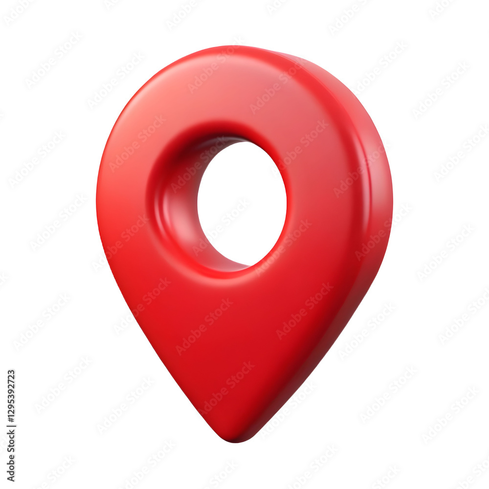 Poster 3d rendering location map pin isolated on transparent background, perfect for map, travel, and gps p