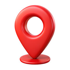 3d red location map pin gps pointer marker isolated on transparent background.