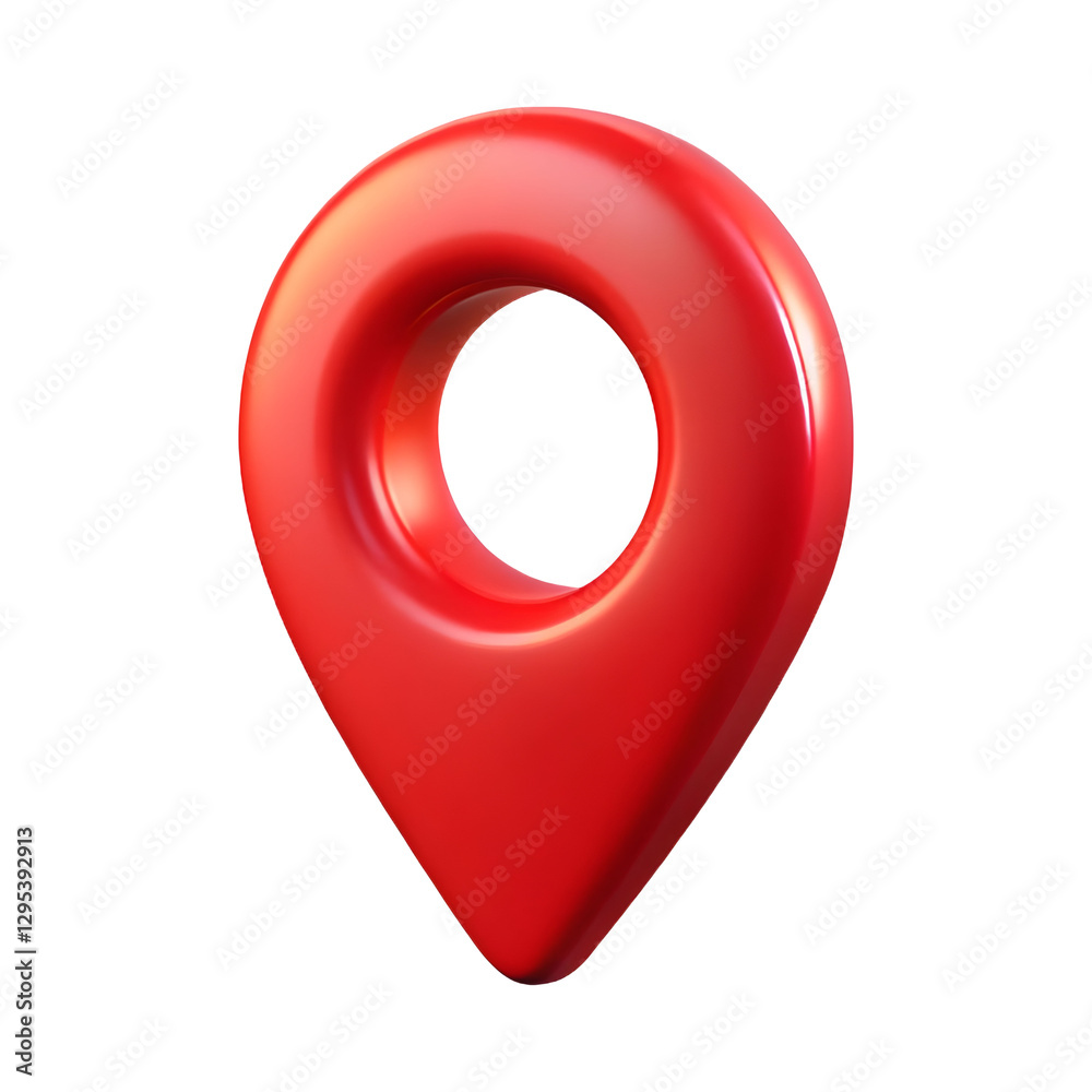 Poster 3d rendering location map pin isolated on transparent background, perfect for map, travel, and gps p