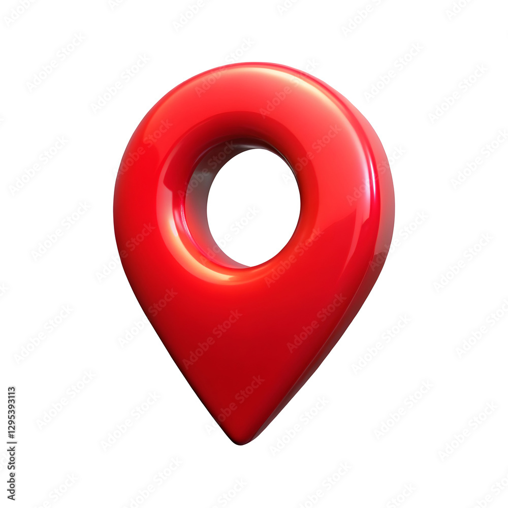 Poster 3d rendering location map pin isolated on transparent background, perfect for map, travel, and gps p
