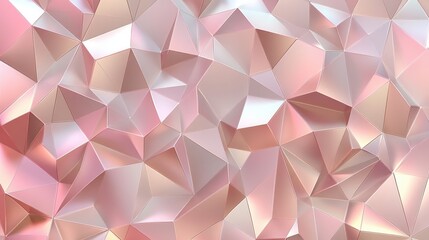 Fototapeta premium Soft pink and rose gold geometric pattern, elegant triangular texture with subtle gradients and reflections. --ar 16:9 --v 6.1 Job ID: 87d00b47-84e6-4f23-8829-13f9f0f558a7