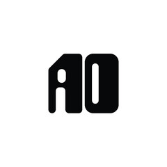 AO monogram logo design letter text name symbol monochrome logotype alphabet character simple logo