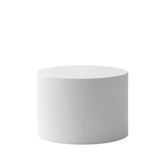 minimalist white cylindrical pedestal isolated on white or transparent background 