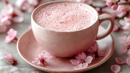 春の香り：桜ラテのひととき | Fragrance of Spring: A Moment with Sakura Latte Generative AI
