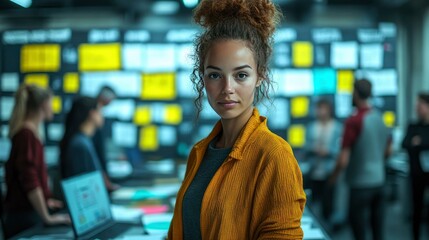 Confident Young Woman in Modern Office Setting