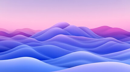 Gentle undulating waves and mountain ranges with a beautiful gradient